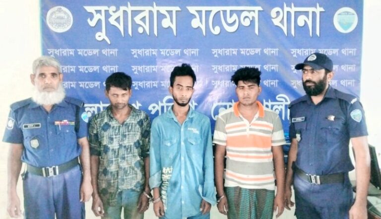 নোয়াখালীর সুধারাম থানা পুলিশের অভিযান: গাড়ী চোর চক্রের ৩ সদস্য গ্রেপ্তার, কাটাগাড়ী জব্দ