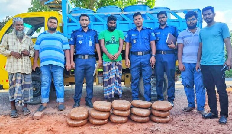 কুমিল্লার বাঙ্গরা বাজার থানা পুলিশের অভিযান: ৩৫ কেজি গাঁজাসহ এক মাদক ব্যবসায়ী গ্রেফতার, পিকআপ গাড়ী জব্দ