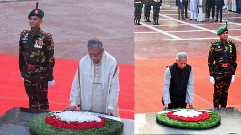 শহীদ বুদ্ধিজীবীদের প্রতি রাষ্ট্রপতি ও প্রধান উপদেষ্টার শ্রদ্ধা
