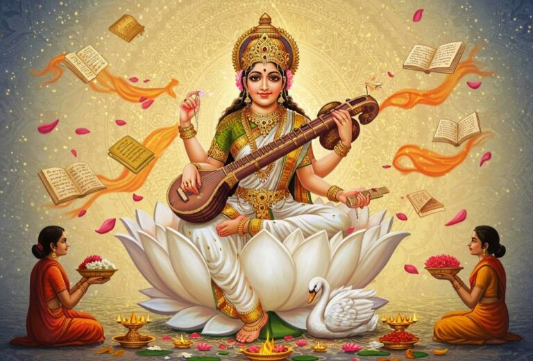 জ্ঞান ও বিদ্যার দেবী সরস্বতী পূজা আজ